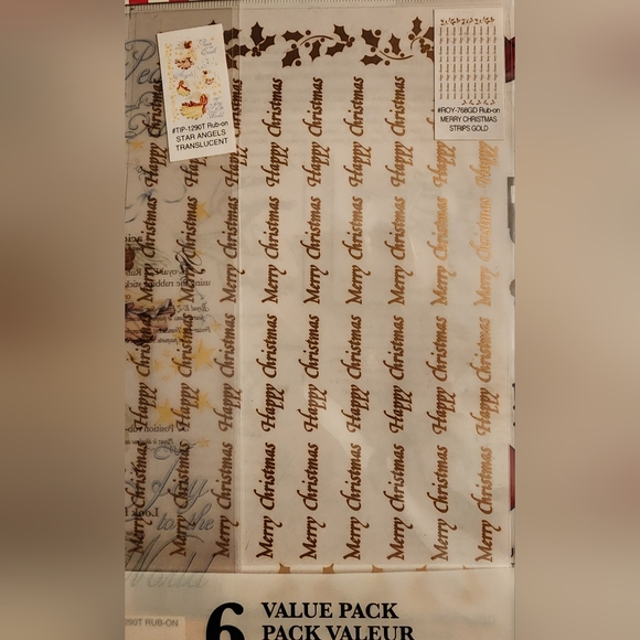 Lot 12 Sheets -Rub-On Christmas Transfers Santa Snowman Angel Stocking Alphabet - Picture 9 of 16